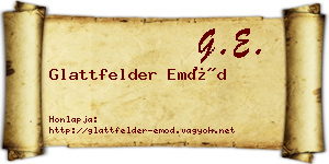 Glattfelder Emőd névjegykártya